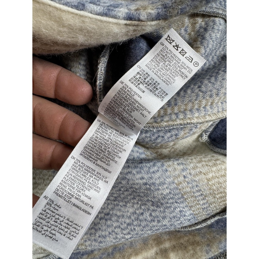 Reiss Jacket Mens 2XL Blue Plaid Morton Bomber Shirt Jacket Flannel Zip Lined - Picture 8 of 9
